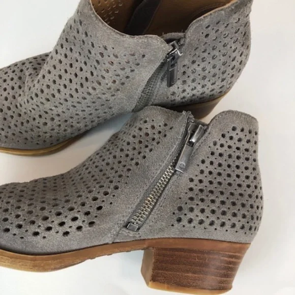 Lucky Brand Women's Perforated Ankle Suede Boots Sz 6.5 - Picture 6 of 12